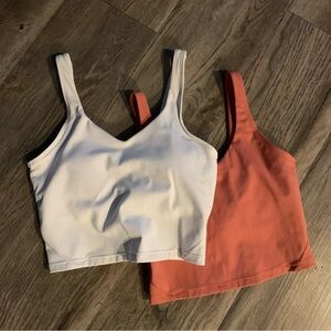 2 Crop Tops Amazon Women’s 4 White Orange Tank